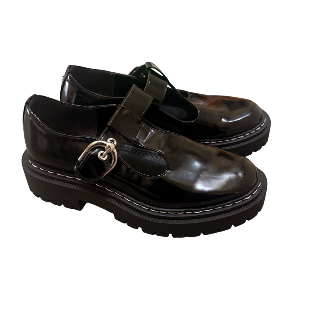 Circus NY Emelia Black Patent Mary Jane Platform Lug Sole Shoes Womens 8M EU 38 - Picture 2 of 5